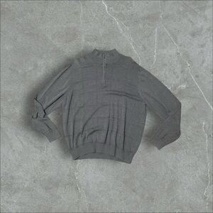Gray Grid Quarter Zip